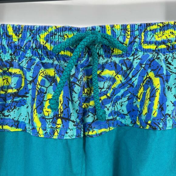 Vintage MTO Surf Green Yello Print Board Shorts Mens Size Medium 10" - Picture 2 of 6